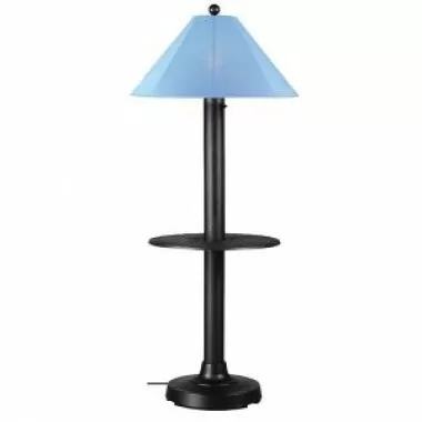 Patio Concepts Catalina 63.5" Floor Table Lamp - 3" with Sky Blue Sunbrella Shade Fabric