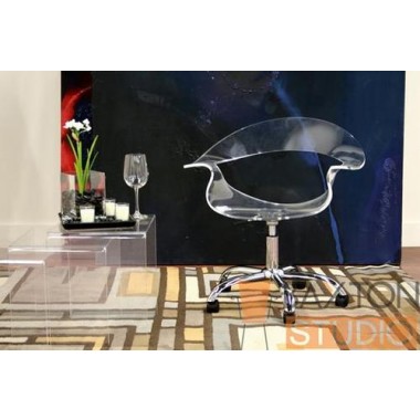 Baxton Studio Elia Acrylic Swivel Chair