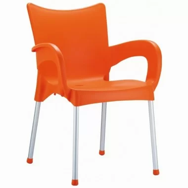 Compamia Romeo Resin Dining Arm Chair Orange - Set of 2