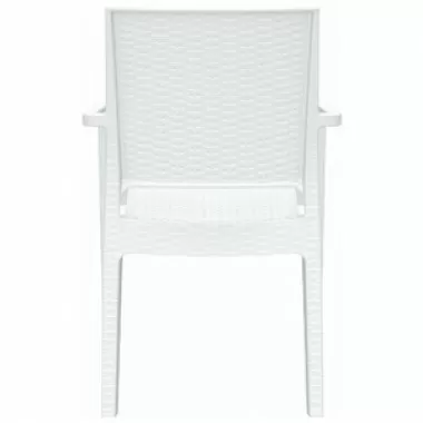 Ibiza Resin Wickerlook Dining Arm Chair White