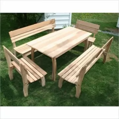 Creekvine Designs 46 x 32 Cedar Chickadee Dining Set
