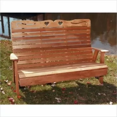Creekvine Designs 5-Ft Cedar Country Hearts Garden Bench
