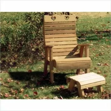 Creekvine Designs Cedar Country Hearts Patio Chair and Footrest Set