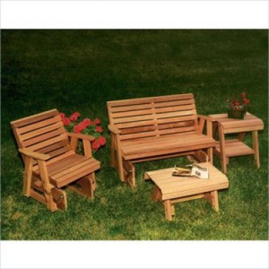 Creekvine Designs Cedar Rocking Classic Gliders and Tables Set