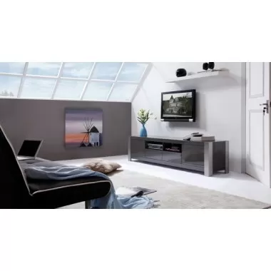 B-Modern Composer TV Stand -  Gray Perspective