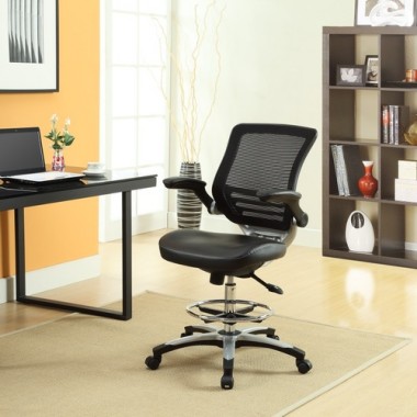 Modway Edge Drafting Chair in Black