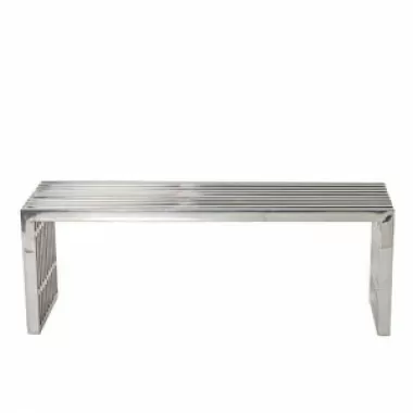 Modway Gridiron Medium Bench in Silver