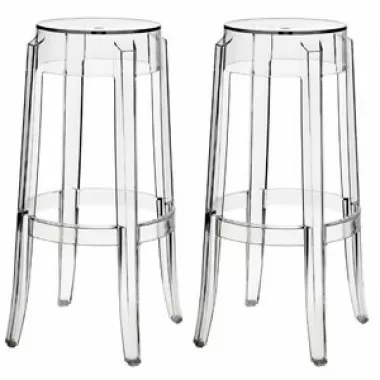 Modway Casper Bar Stools Set of 2 in Clear