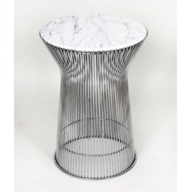 Stilnovo Mid Century Side Table with White Carrera style Marble Top