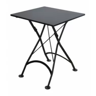 Furniture Designhouse French Cafe Bistro 24' Square Folding Table - Powder Coated Steel Top and Legs - Black and Green and Red