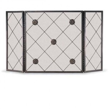 Fireside America Napa Forge Rosettes 3 Panel Screen - Brushed Bronze