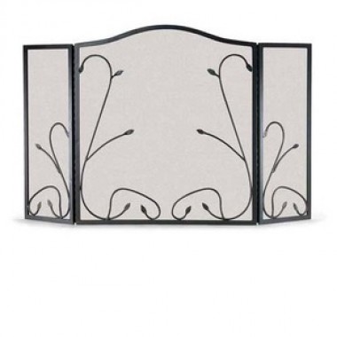 Fireside America Napa Forge Leaf And Vine 3 Panel Screen - Black