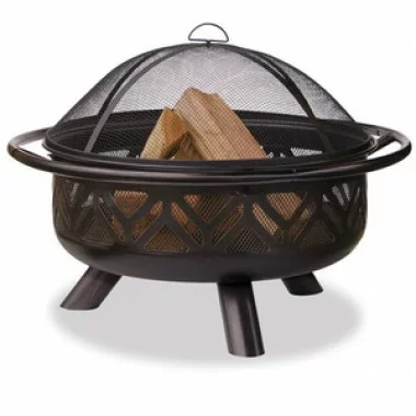 Fireside America Oil Rubbed Bronze Outdoor Fire Bowl - Geometric Design