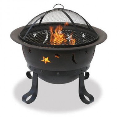 Fireside America Bronze Fire Bowl With Stars And Moon