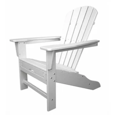 POLYWOOD¨ South Beach Ultimate Adirondack with Hideaway Ottoman in White