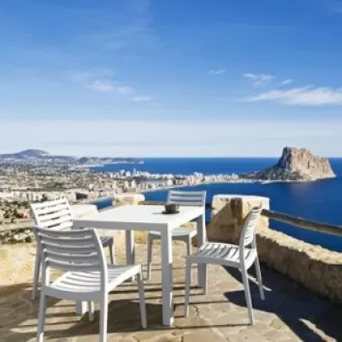 Ares Resin Square Dining Set with 4 chairs White