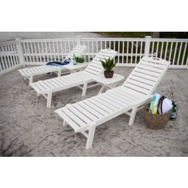 POLYWOOD¨ Nautical Wheeled Chaise with Arms - Stackable