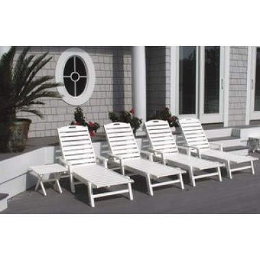 POLYWOOD¨ Nautical Wheeled Chaise with Arms - Stackable