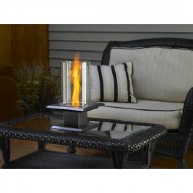 Outdoor Greatroom Company Allure Fire Pit - Venturi Flame - Silver Vein - Lifestyle