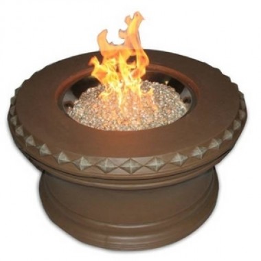 Outdoor Greatroom Company Aztec 36" Propane Campfire with Crystal Fire Burner - Lit