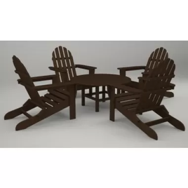 Poly-Wood Classic Adirondack 5-Pc. Conversation Group in Mahogany