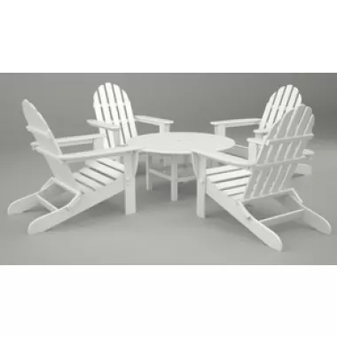 Poly-Wood Classic Adirondack 5-Pc. Conversation Group in White