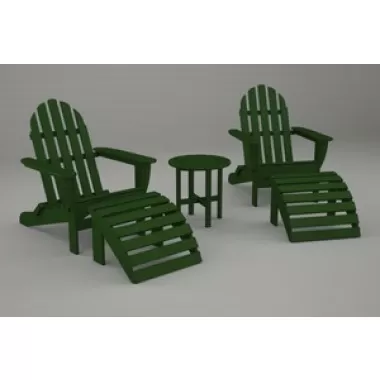 Poly-Wood Classic Adirondack 5-Pc. Casual Set in Green