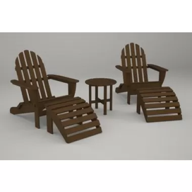 Poly-Wood Classic Adirondack 5-Pc. Casual Set in Teak