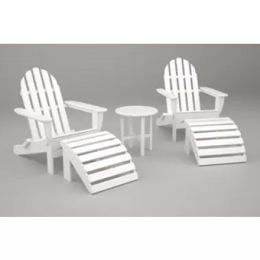 Poly-Wood Classic Adirondack 5-Pc. Casual Set in White