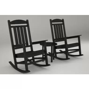 Poly-Wood Presidential 3-Pc. Rocker Set in Black