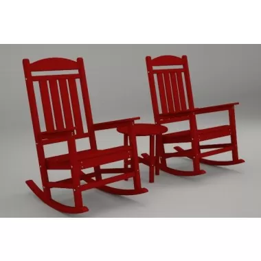 Poly-Wood Presidential 3-Pc. Rocker Set in Sunset Red