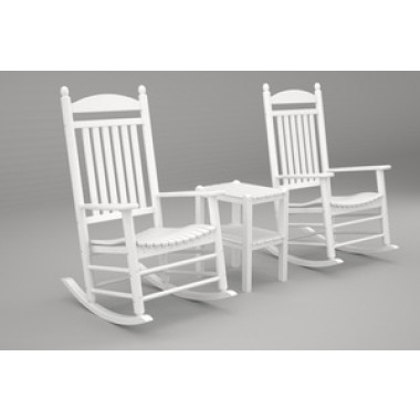 Poly-Wood Jefferson 3-Pc. Rocker Set in White