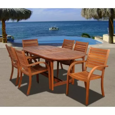 International Home Miami Amazonia Arizona 7 pc Eucalyptus Oval Dining Set