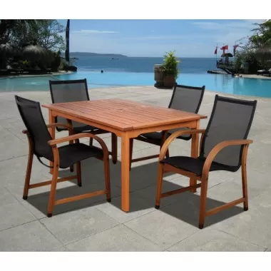 International Home Miami Amazonia Bahamas 5 pc Eucalyptus Rectangular Dining Set