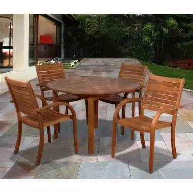 International Home Miami Amazonia Arizona 5 pc Eucalyptus Round Dining Set