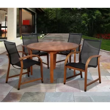 International Home Miami Amazonia Bahamas 5 Pc Eucalyptus Round Dining Set