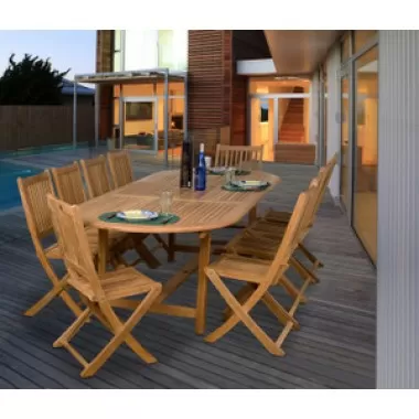 International Home Miami Amazonia Teak Bergen 11-pc Teak Dining Set