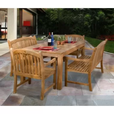 International Home Miami Amazonia Teak Geneve 5-pc Teak Dining Set