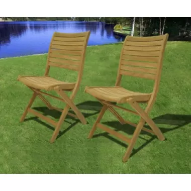 International Home Miami Amazonia Teak Dublin Teak Folding Chairs