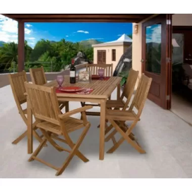 International Home Miami Amazonia Teak Rotterdam 7-pc Teak Dining Set