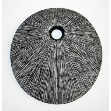 Screen Gems Sandstone Ribbed Round Wall Decor Top Hole - Set of 2