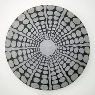 Screen Gems Sandstone Fine Polished Round Wall Decor with Stardust Pebble Finish - Set of 2