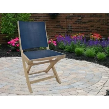 Royal Teak SailMate Folding Chair Black Sling - Armless