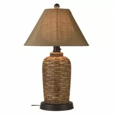 Patio Concepts South Pacific 33" Outdoor Table Lamp with Sesame Sunbrella Shade