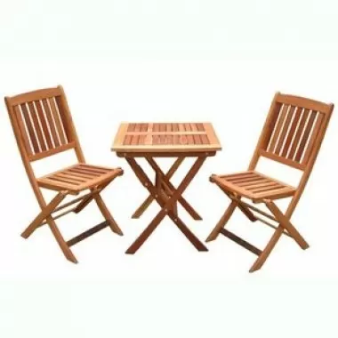 Vifah Modern Patio Glaser Folding Bistro Set 1