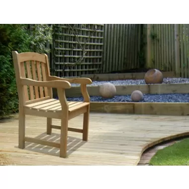 Vifah Modern Patio Renaissance Outdoor Hand-scraped Hardwood Armchair