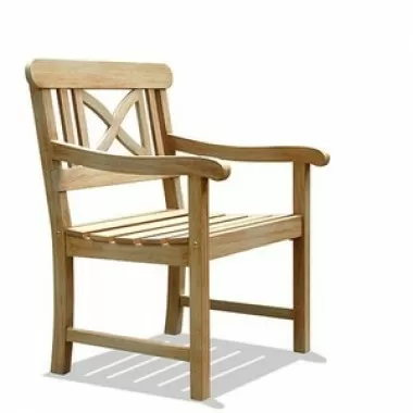 Vifah Modern Patio Renaissance Outdoor Hand-scraped Hardwood Armchair