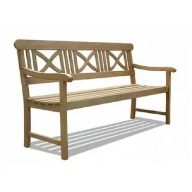 Vifah Modern Patio Renaissance Outdoor Hand-scraped Hardwood Bench