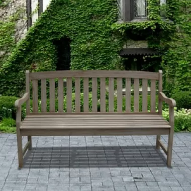 Vifah Modern Patio Renaissance Outdoor Hand-scraped Hardwood Bench