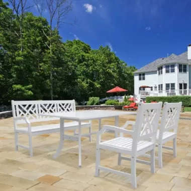 Vifah Modern Patio Bradley Rectangular Extension Table 